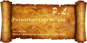 Paleszter Lukrécia névjegykártya
